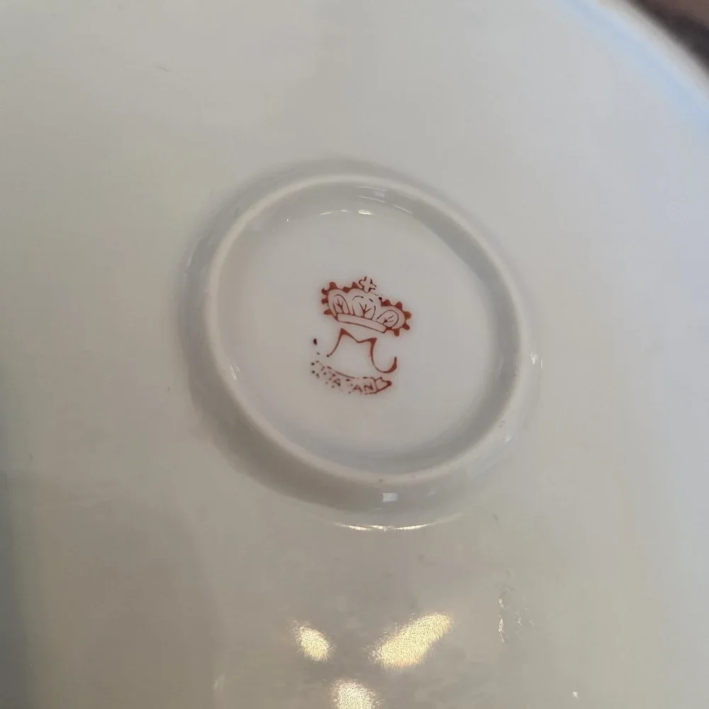 Vintage Porcelain Snack Shell Shaped Plate Yellow Floral Gold Trim Made in Japan